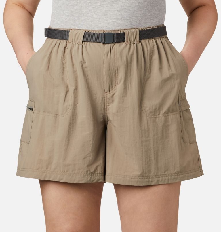 Women's Columbia Sandy River Cargo Shorts Khaki | Plus Size CA-A6351